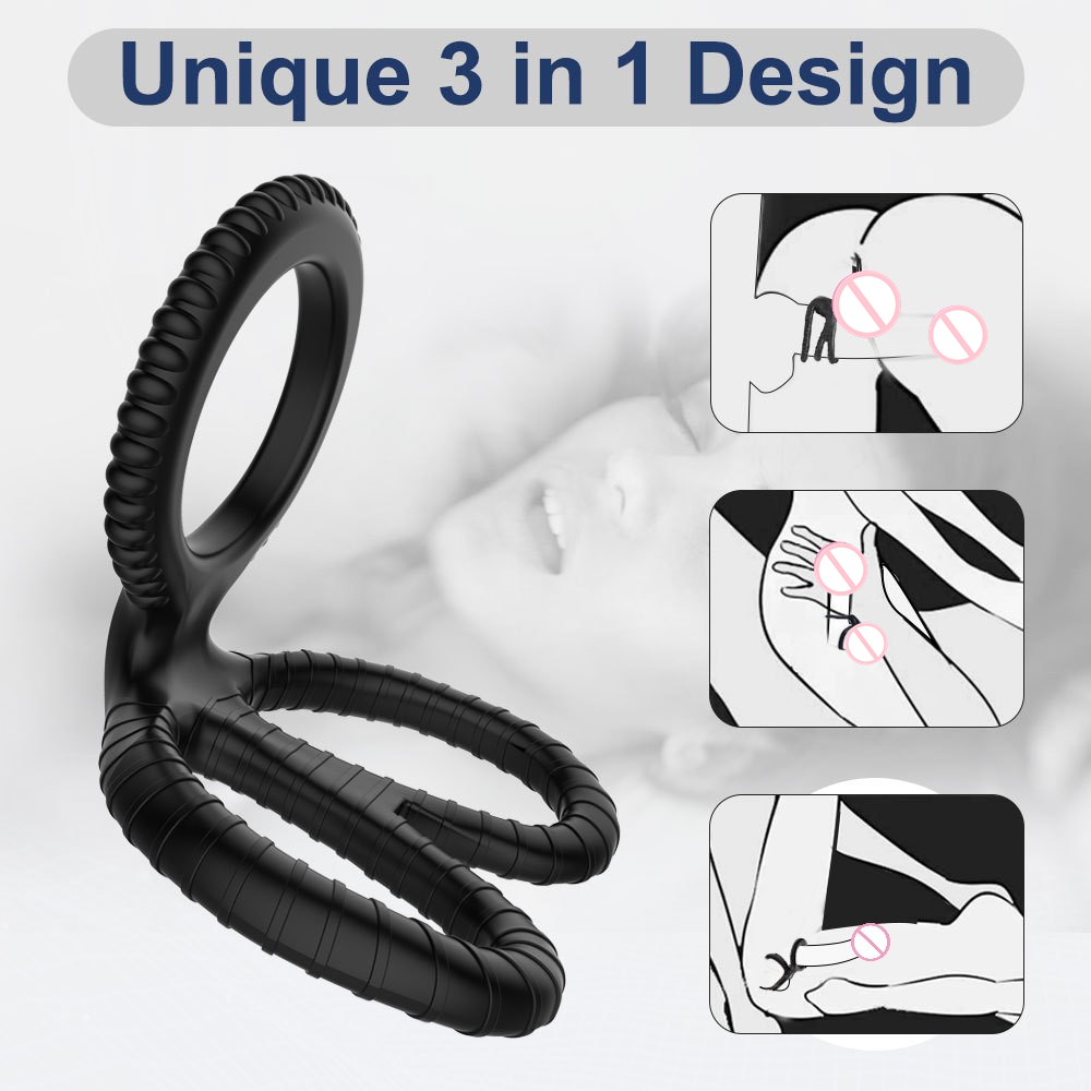 Cock Ring Silicone Penis Rings Male Reusable Delay Ejaculation Ring - 