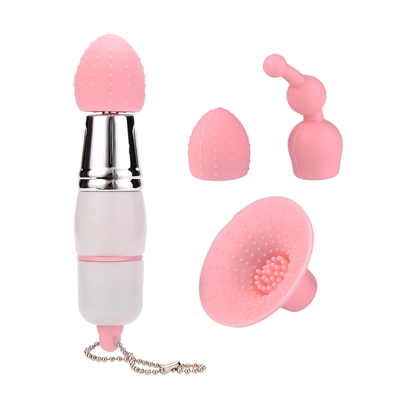 Mini 3 in 1 Vibrator Clitoris Stimulator Nipple Massage Masturbation Toy - 