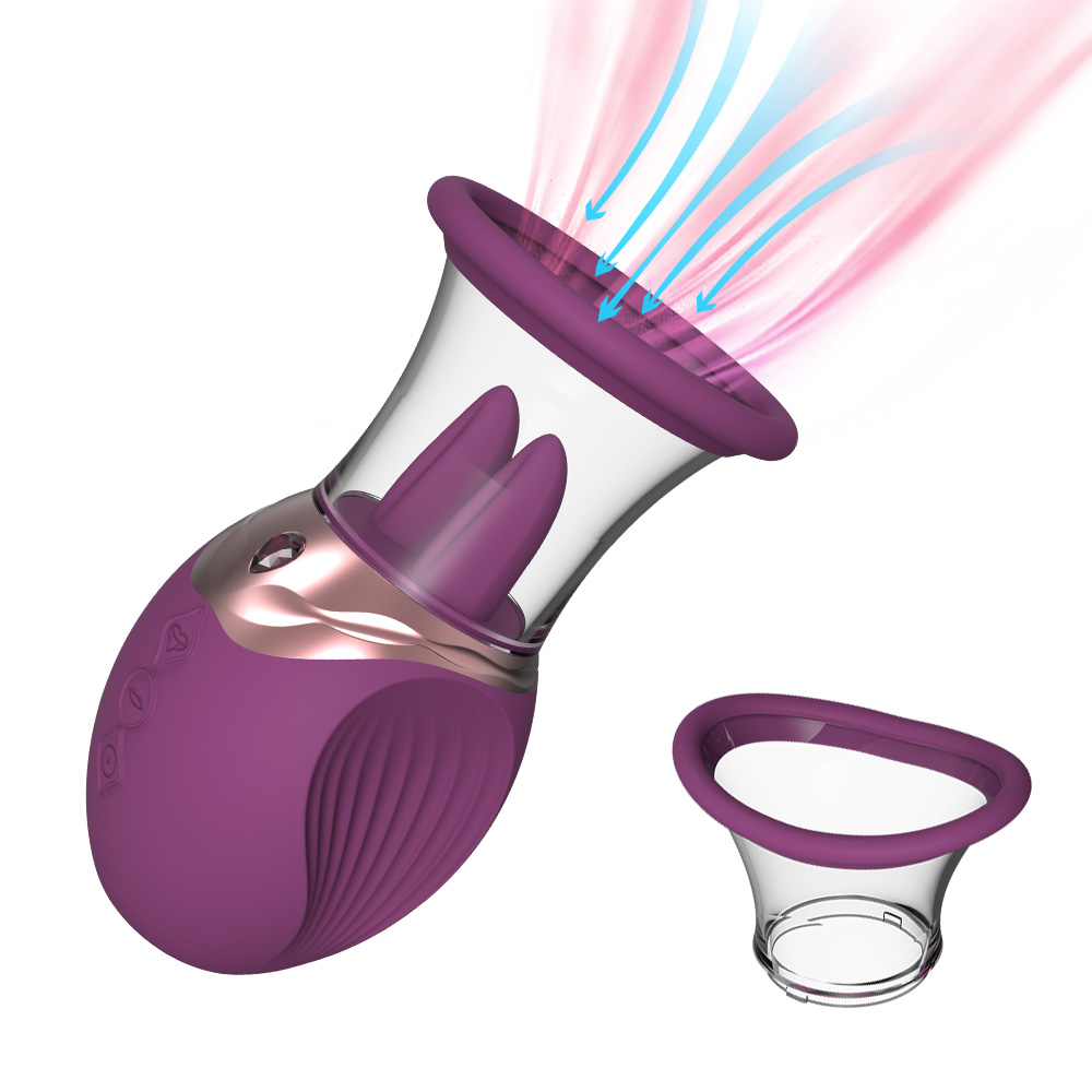 Elsa 1.0 Dual-tongue Licking Sucker Clit & Nipple Stimulation Masturbation Sex Toy - 