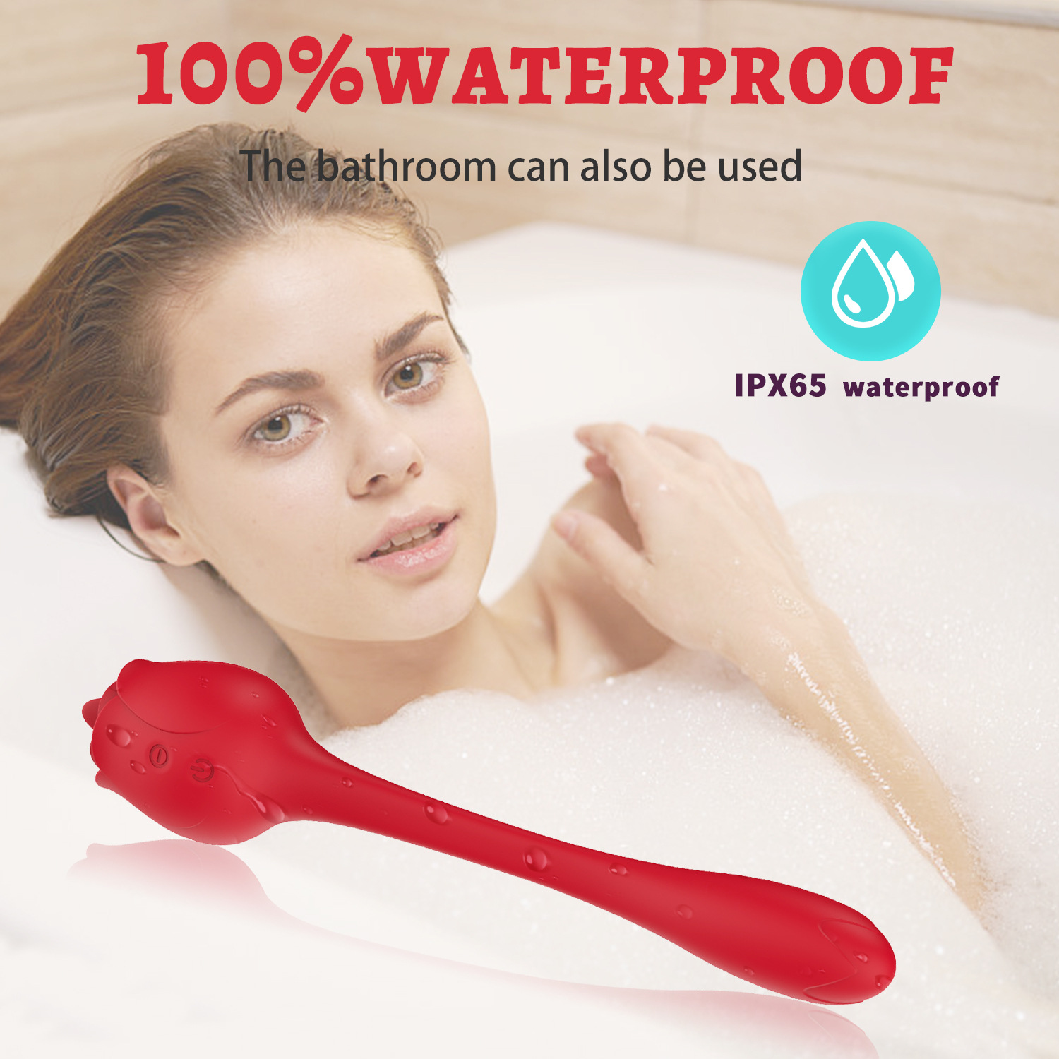 Lilith 2-in-1 Tongue-licking Rose Women's Vibrators Sex Tool - 