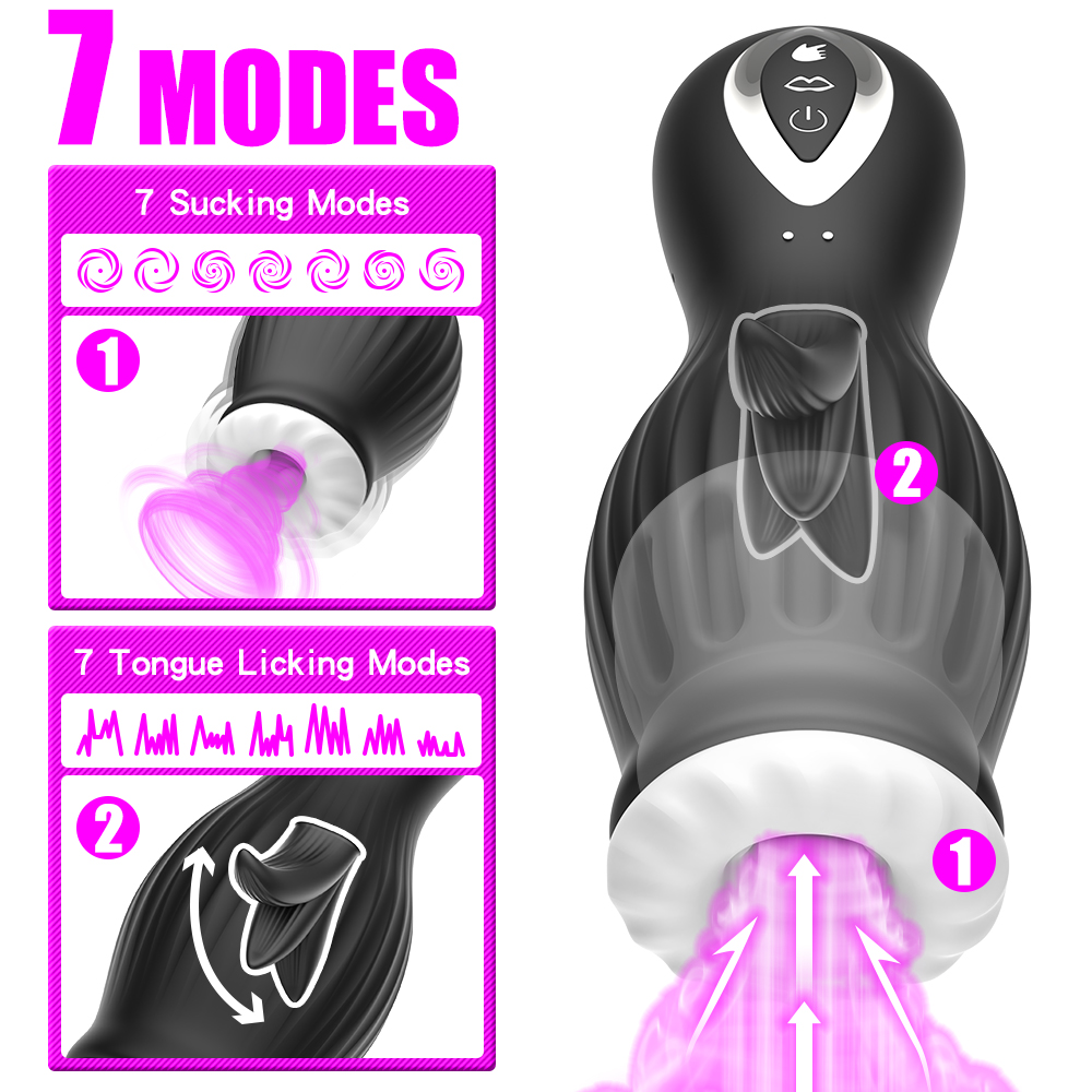 Viper - Vaccum Sucking Tongue Licking Penis Trainer Men's Massage Cup - 