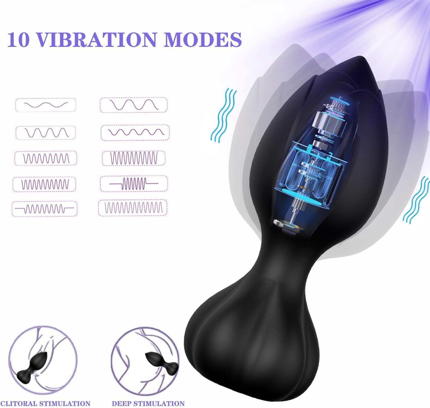 App Remote Control 10 Frequency Anal Vibrator Sex Tool - 
