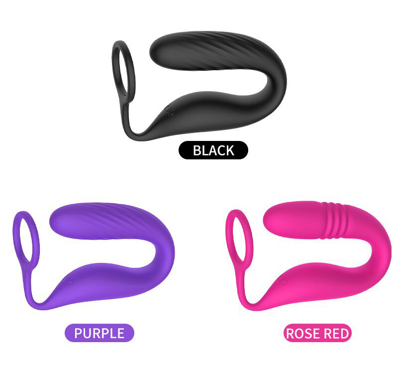 2-in-1 Thrusting Vibrating Prostate Massager With Cock Ring - 