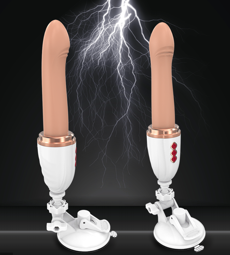 Hand Free 2-in-1 Telescopic Vibrating Dildo Machine - 