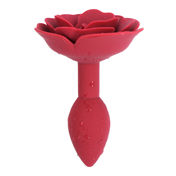 Anal Rose Toy Silicone Rose Butt Plug - 