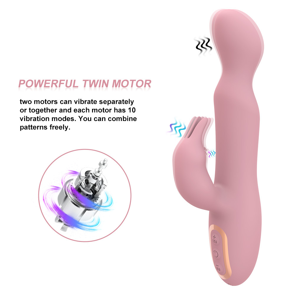 Curved Design 10 Frequency Vibration Rabbit Vibrator G-Spot Clitoral Stimulation Masturbation Toys - 