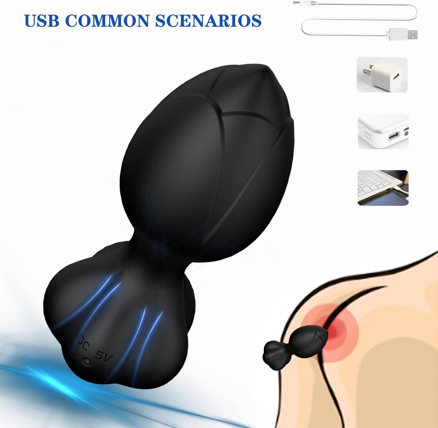 App Remote Control 10 Frequency Anal Vibrator Sex Tool - 