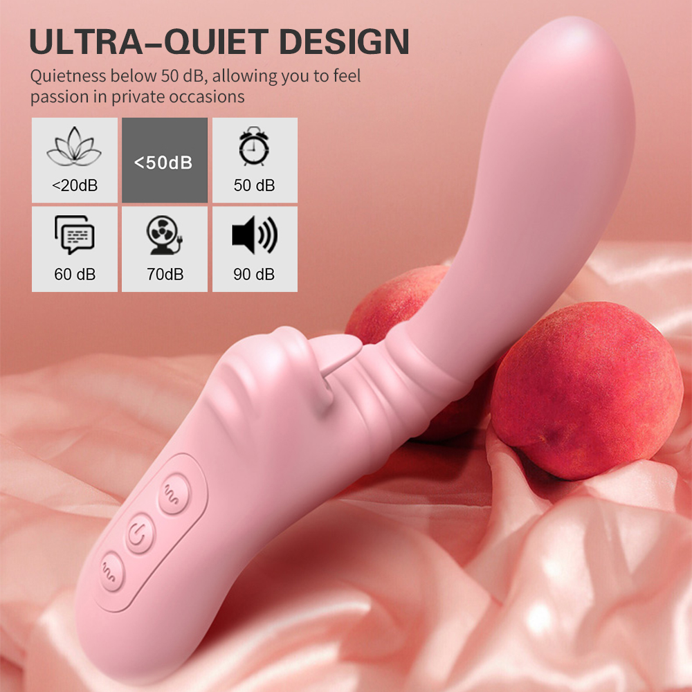 10 Frequency Wiggle Dildo Vibrator Clitoris Tongue Licking G-spot Massager - 