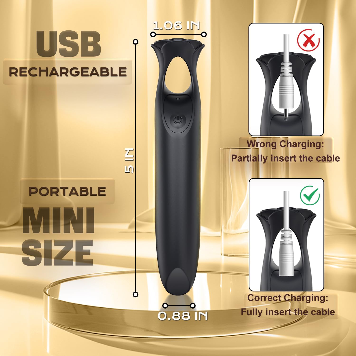 12 Vibrating Modes Rose Mini Vibrator - 