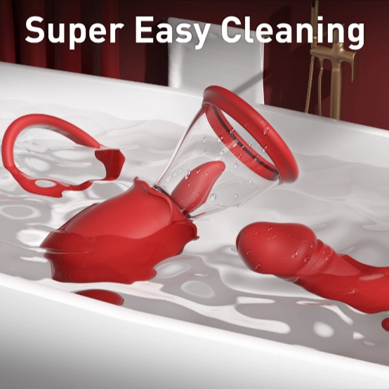 2024 Rose Flapping & Realistic Dildo Vibrator And Clitoral Moisture Blower - 