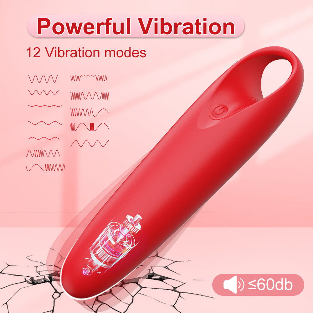 12 Frequency Strong Shock Bullet Vibrator With Finger Ring Clitoral G-Spot Stimulation Women Sex Toy - 