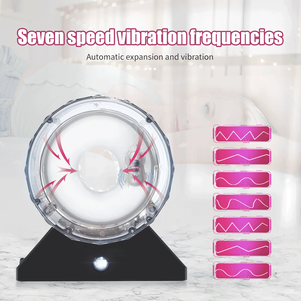 Handfree 2-in-1 Telescopic Vibrating Male Penis Trainer - 