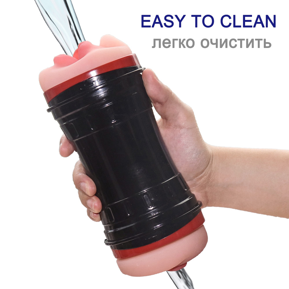 Double Headed Masturbation Cup Soft Silicone Pocket Pussy - 