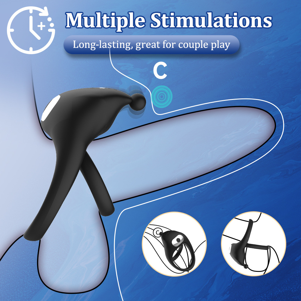Wireless Remote Control Vibration Penis Ring & Clit Stimulator Sex Toy For Couples - 