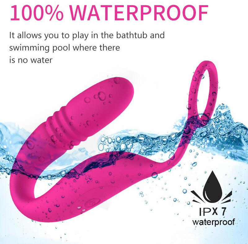 2-in-1 Thrusting Vibrating Prostate Massager With Cock Ring - 