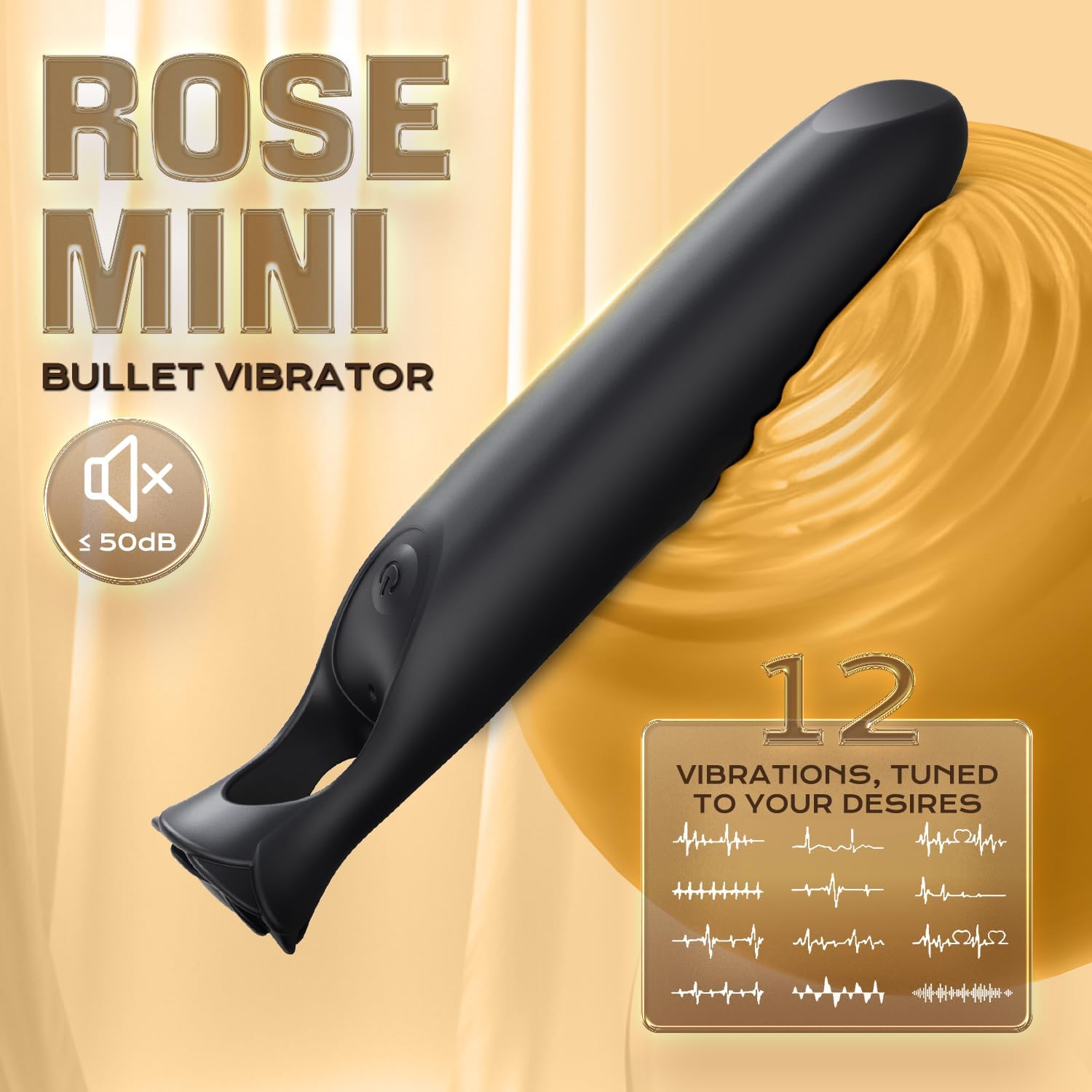 12 Vibrating Modes Rose Mini Vibrator - 