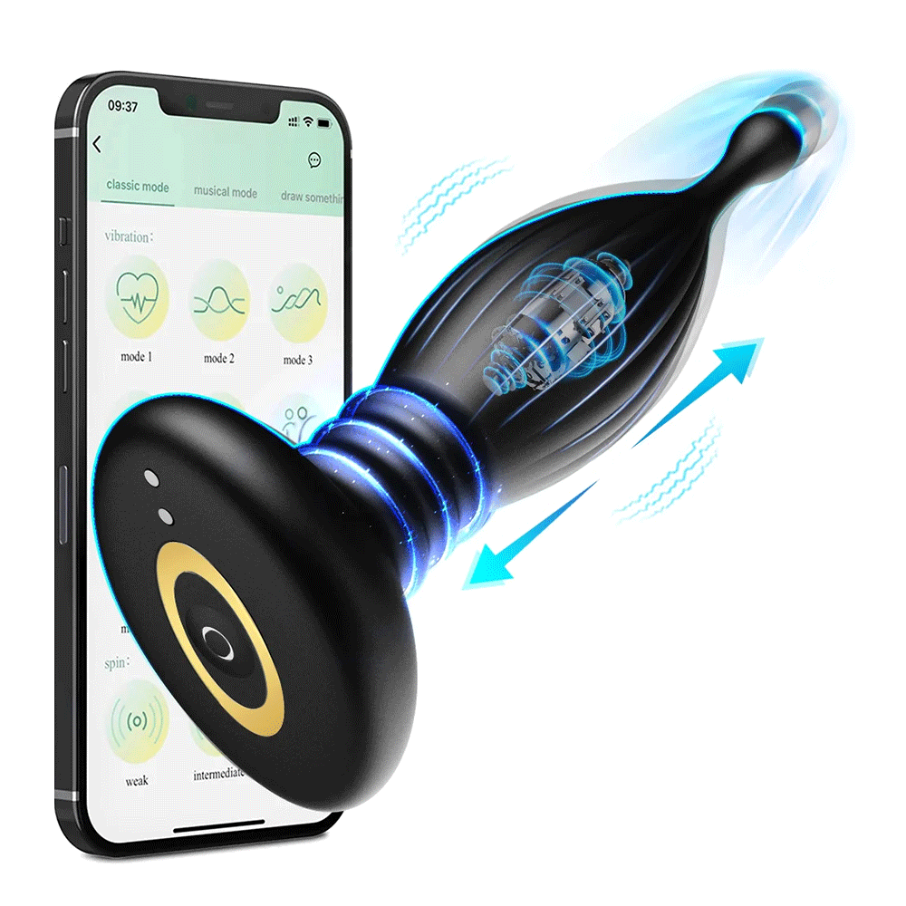 Lucas App Remote Control 2-in-1 Thrusting Anal Vibrator - 