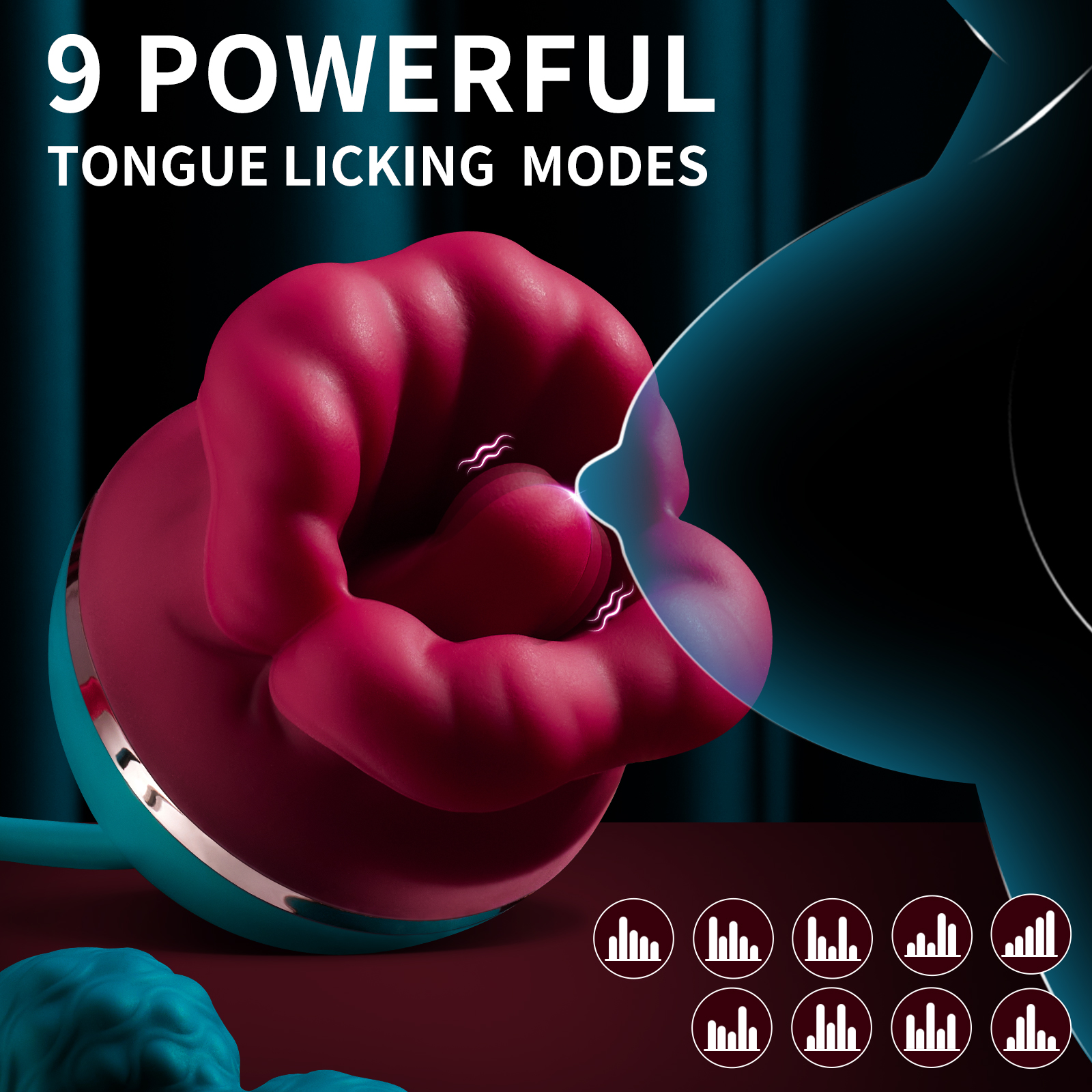 Hedda Tongue-licking Rose Clit Stimulator& Egg Vibrator - 