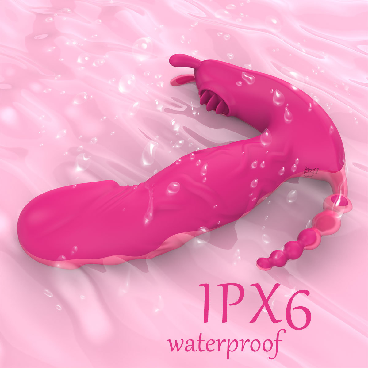 App Remote Control 3-in-1 Dildo Panty Vibrator Clitoral G-Spot Stimulation Sex Toy - 