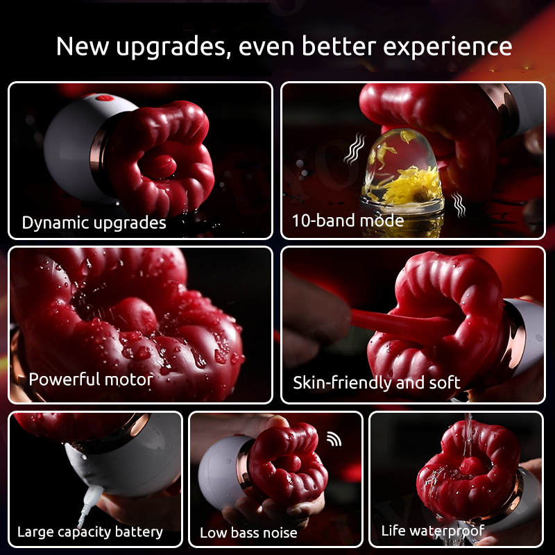 Rose Flame Sucking & Licking Tongue Vibrator Clitoral Nipple Stimulation Sex Toy - 