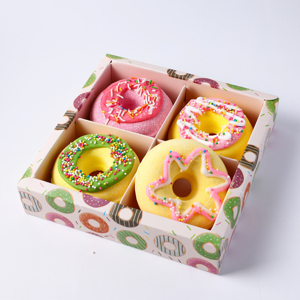 4pcs/set Donut Style Handmade Bubble Bath Ball - 