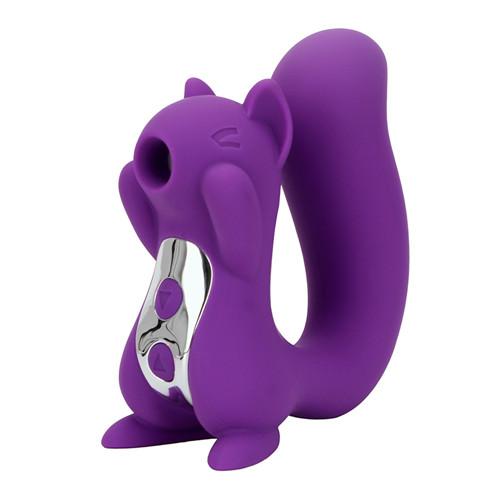Cute Squirrel Sculpt Sucking Tongue Vibrator Nipple Sucker Clitoris Licking Stimulator 10 Frequency Sex Toys for Women Pink - 