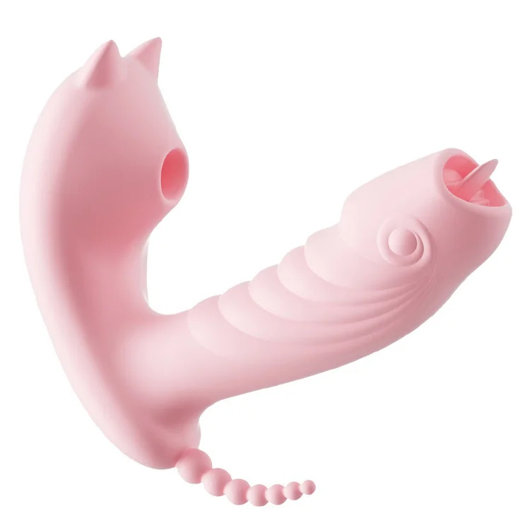 3 In 1 Kitten Clitoris Sucking Dildo Vibrator Panties Vagina Stimulator - 