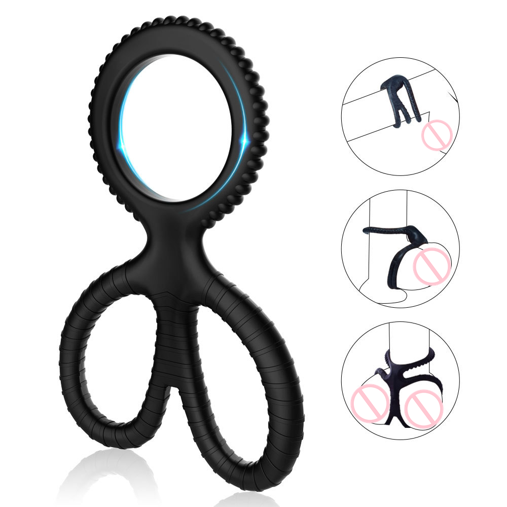 Cock Ring Silicone Penis Rings Male Reusable Delay Ejaculation Ring - 