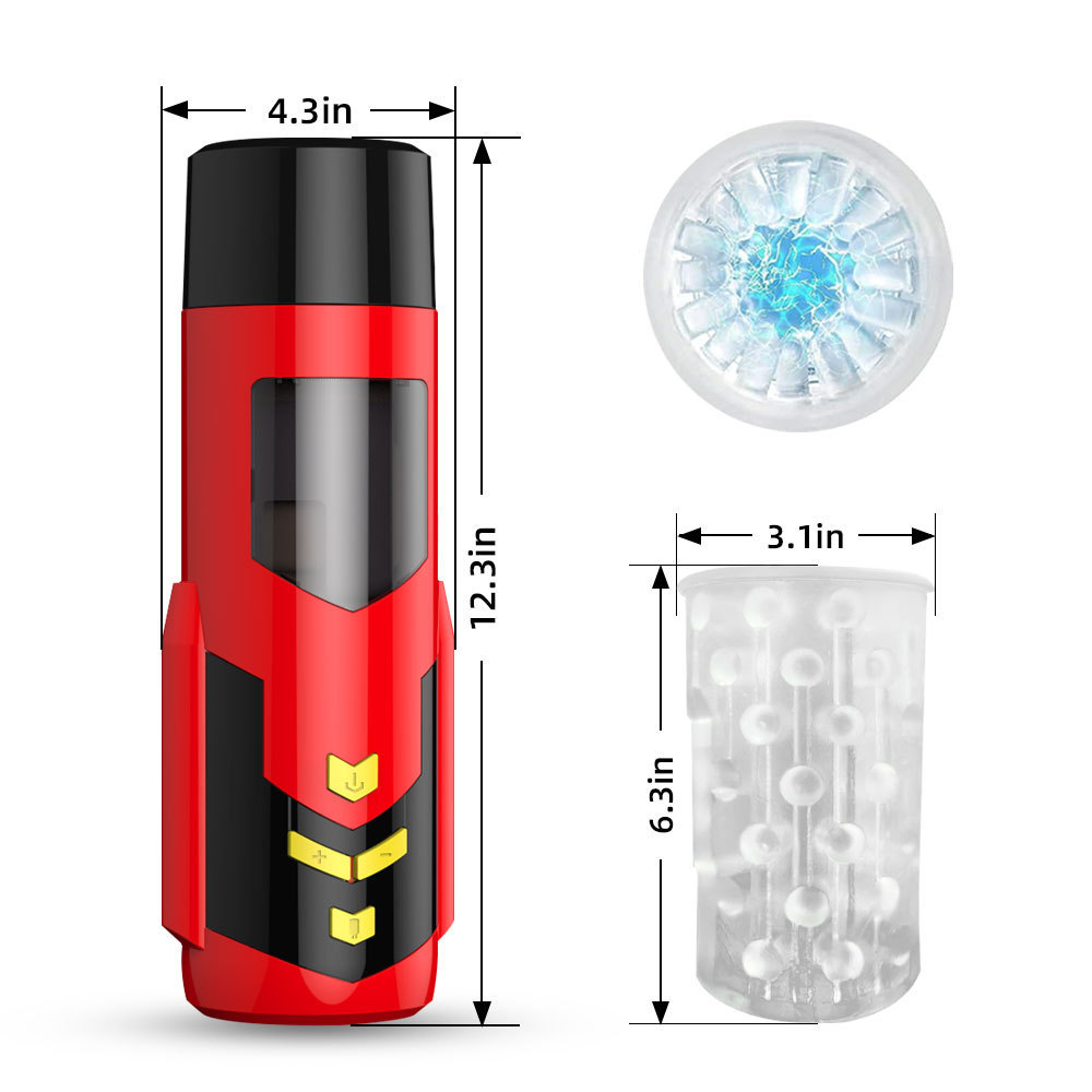 Rocket - Handfree Interactive Sexy Voice Telescopic Rotating Male Masturbator Toy - 