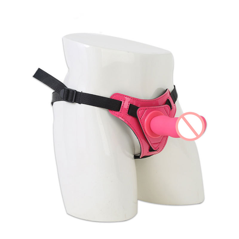 Silicone Fun Strap-On & Dildo Set Lesbian Strap On Harness Soft Silicone Stick Leather Wearable Pants - 