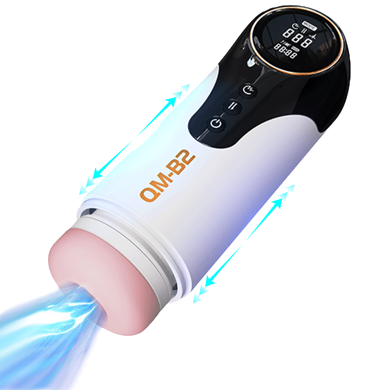 Om-b2 Heating Telescopic Sucking Deep Throat Male Penis Stroker - 