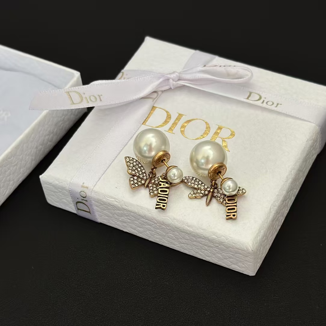 Replica Dior Butterfly JADIOR Pearl Earrings