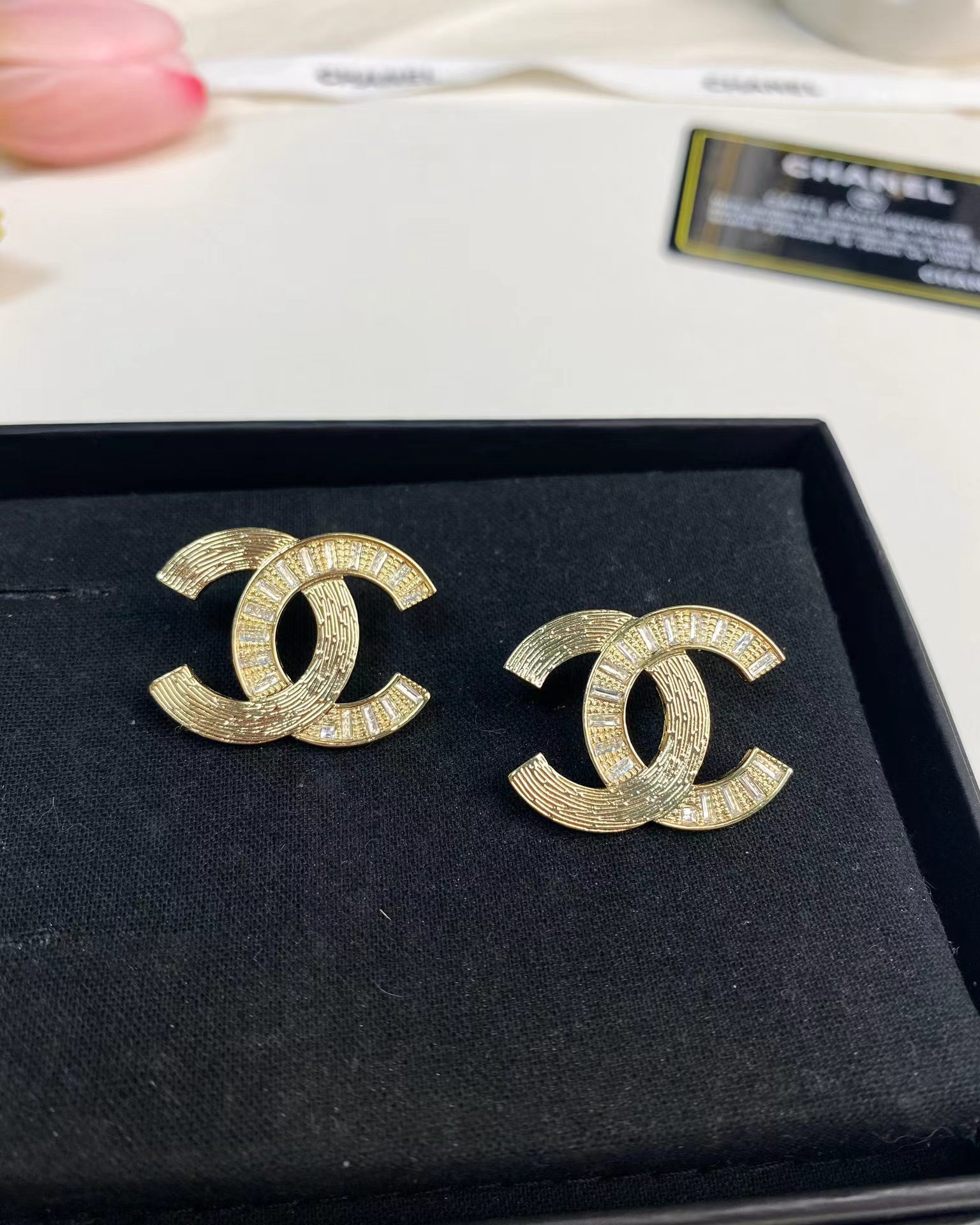 Replica Chanel Big Gold Double C Stud Earrings