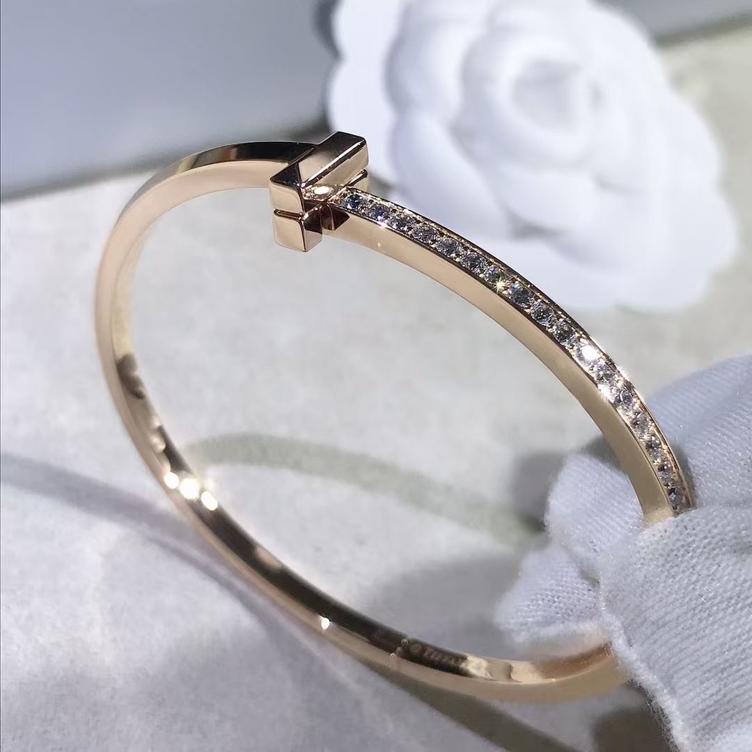 Replica Tiffany T1 Narrow Diamond Hinged Bangle