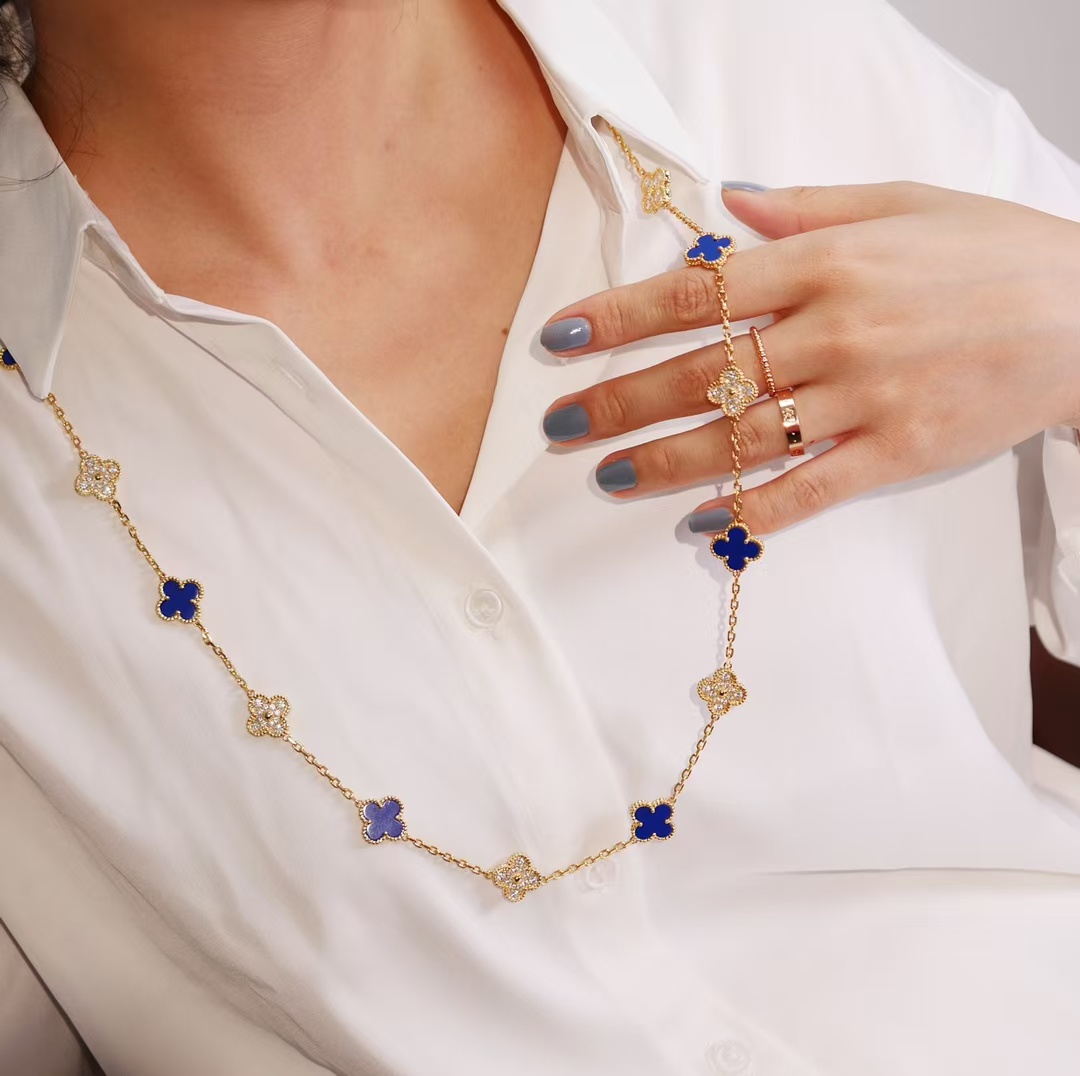 Replica Van Cleef & Arpels Vintage Alhambra Long Necklace, 20 Motifs