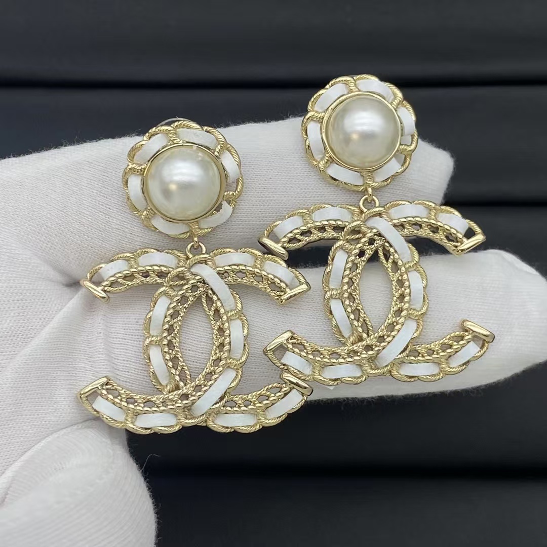 Replica Chanel Leather Woven Big Double C Earrings