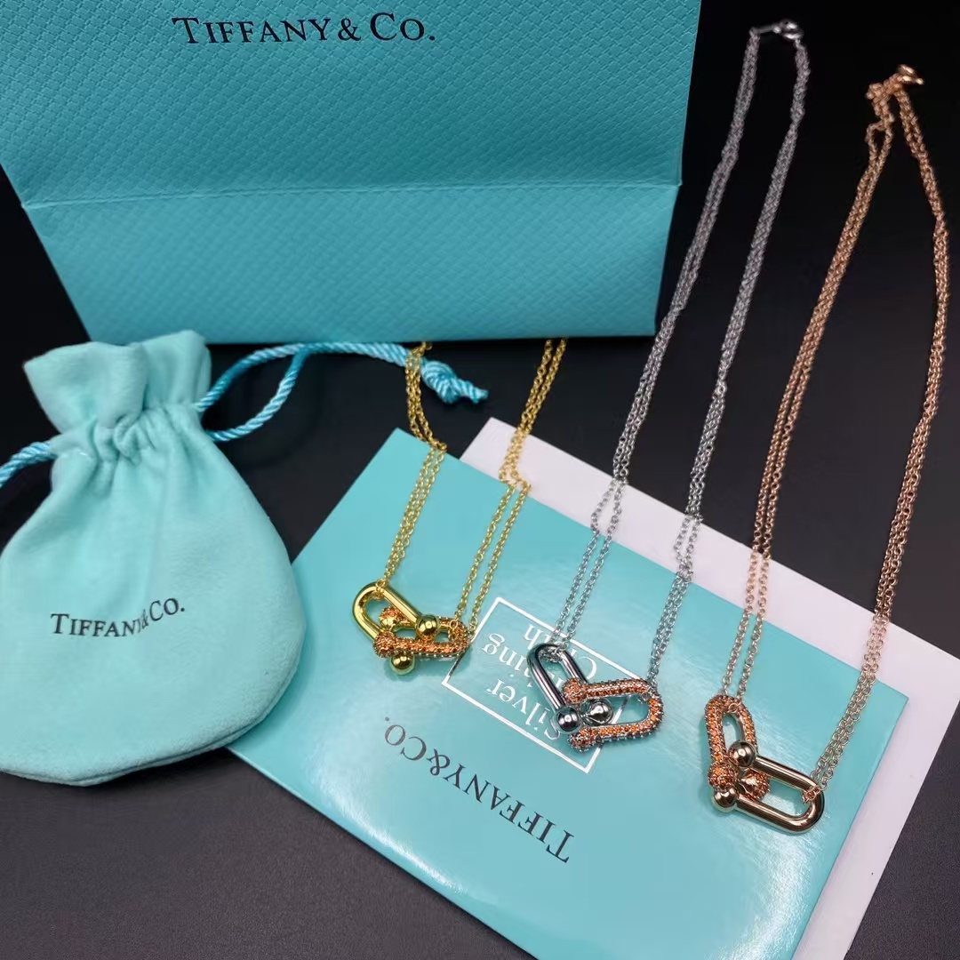 Replica Tiffany Large Double Link Pendant Necklace