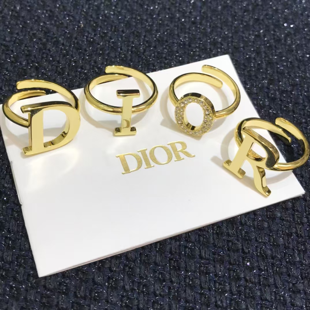 Replica Dior Separate Letters Rings - 4 Pieces