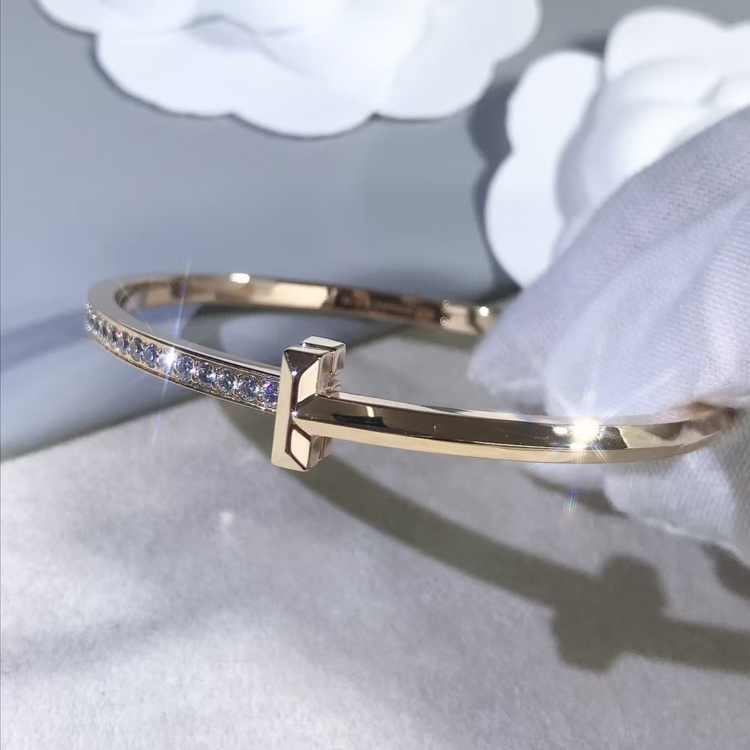 Replica Tiffany T1 Narrow Diamond Hinged Bangle