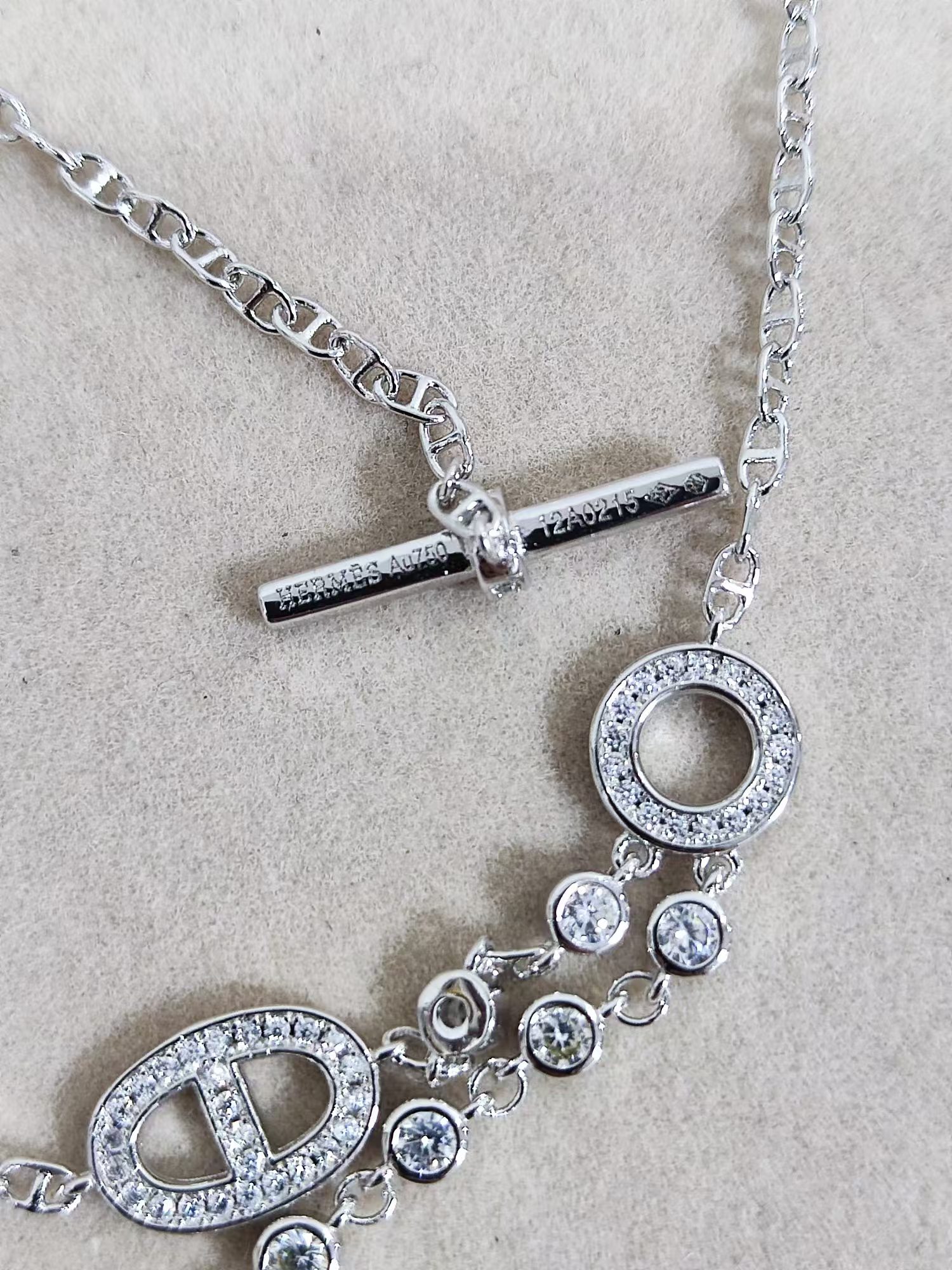 Replica Hermes Pig Nose Teardrop Diamond Pendant Necklace
