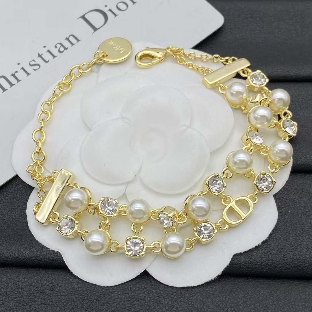 Replica Dior Two Row Pearl Bracelet