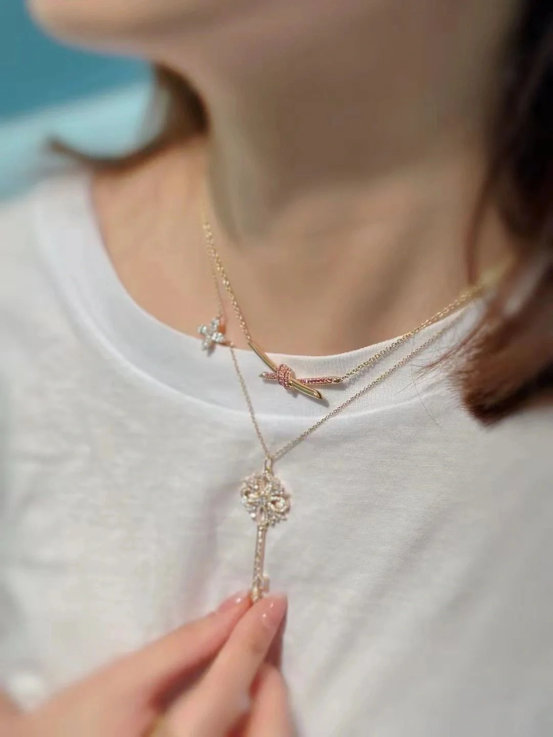 Replica Tiffany Knot Pendant Necklace