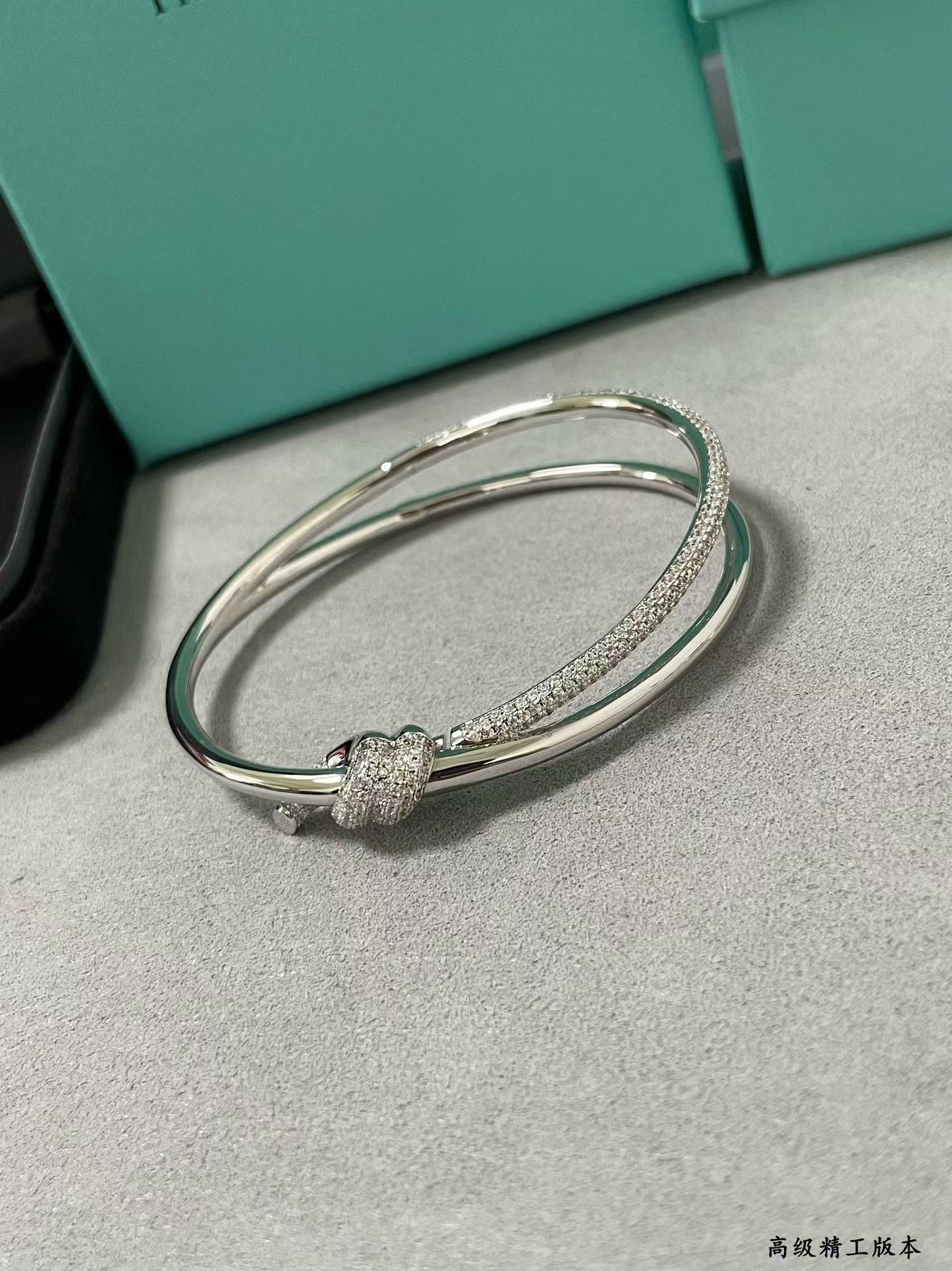 Replica Tiffany Knot Double Row Hinged Bangle