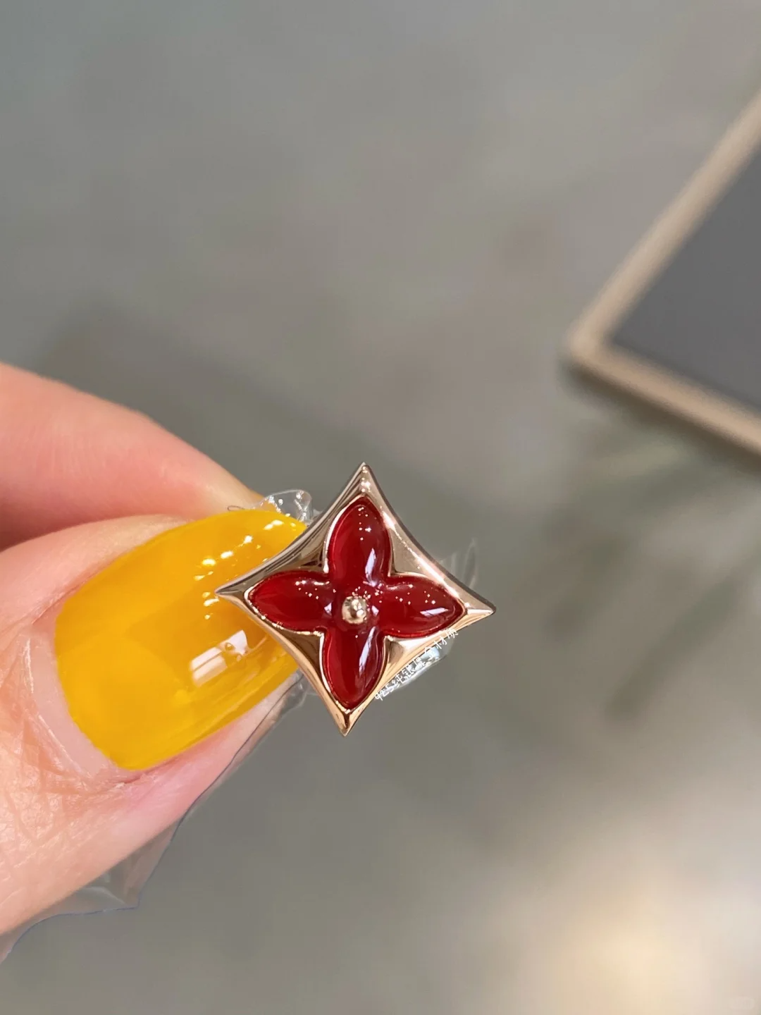 Replica Louis Vuitton AB Asymmetric Red Carnelian Earrings