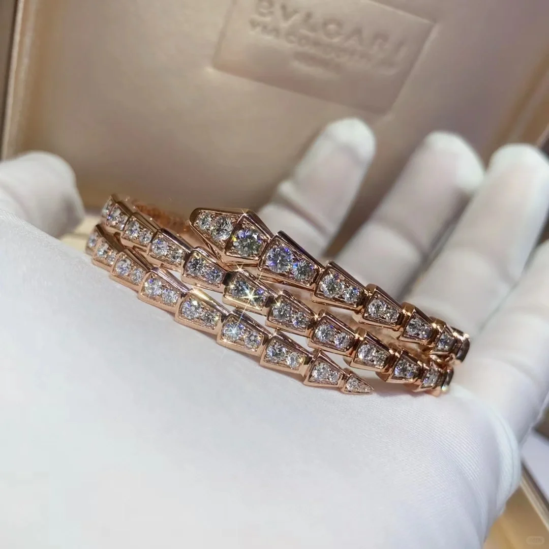 Replica Bvlgari Serpenti Viper Bracelet - Full Diamond