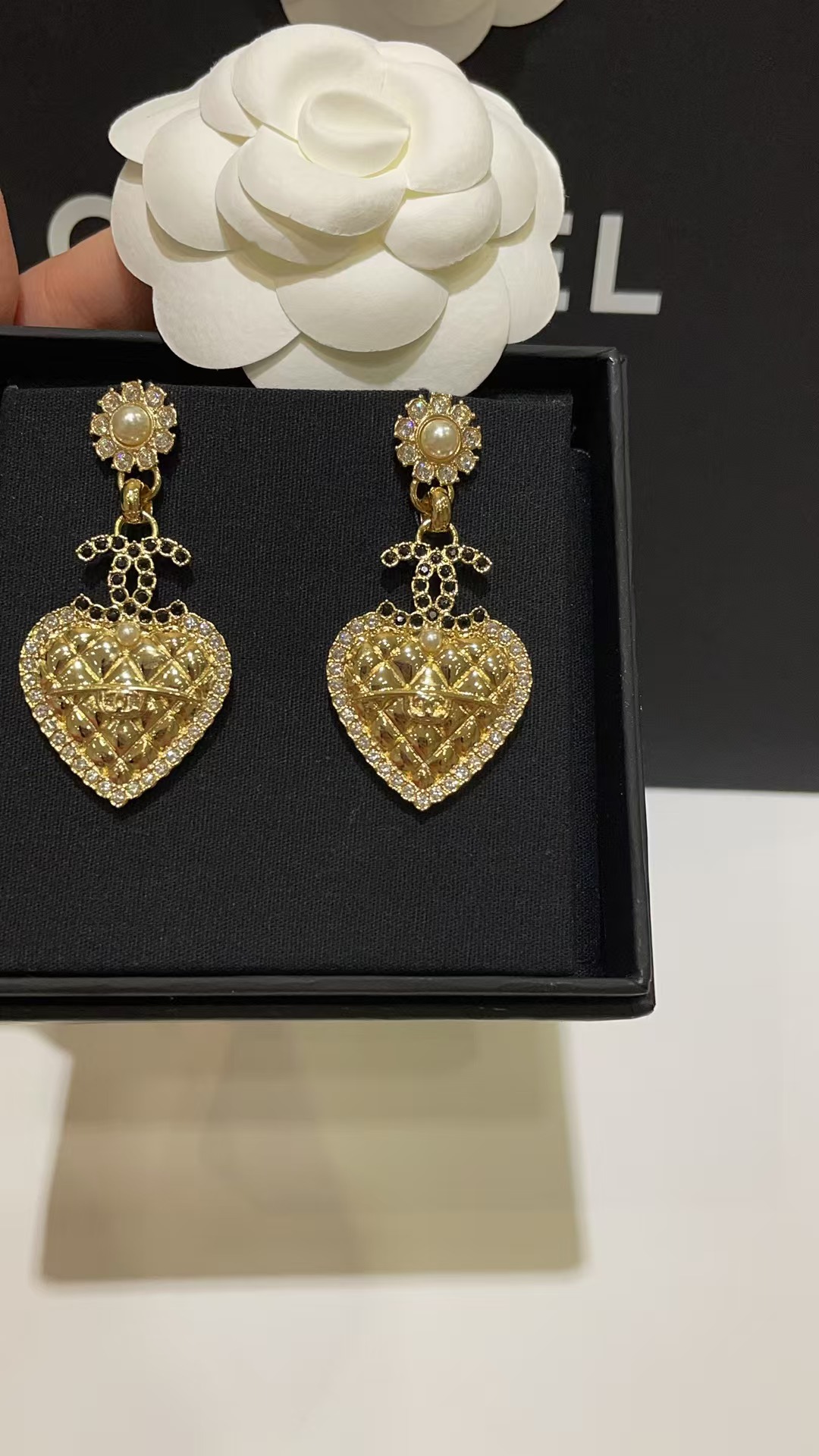 Replica Chanel Love Heart Dangle Earrings