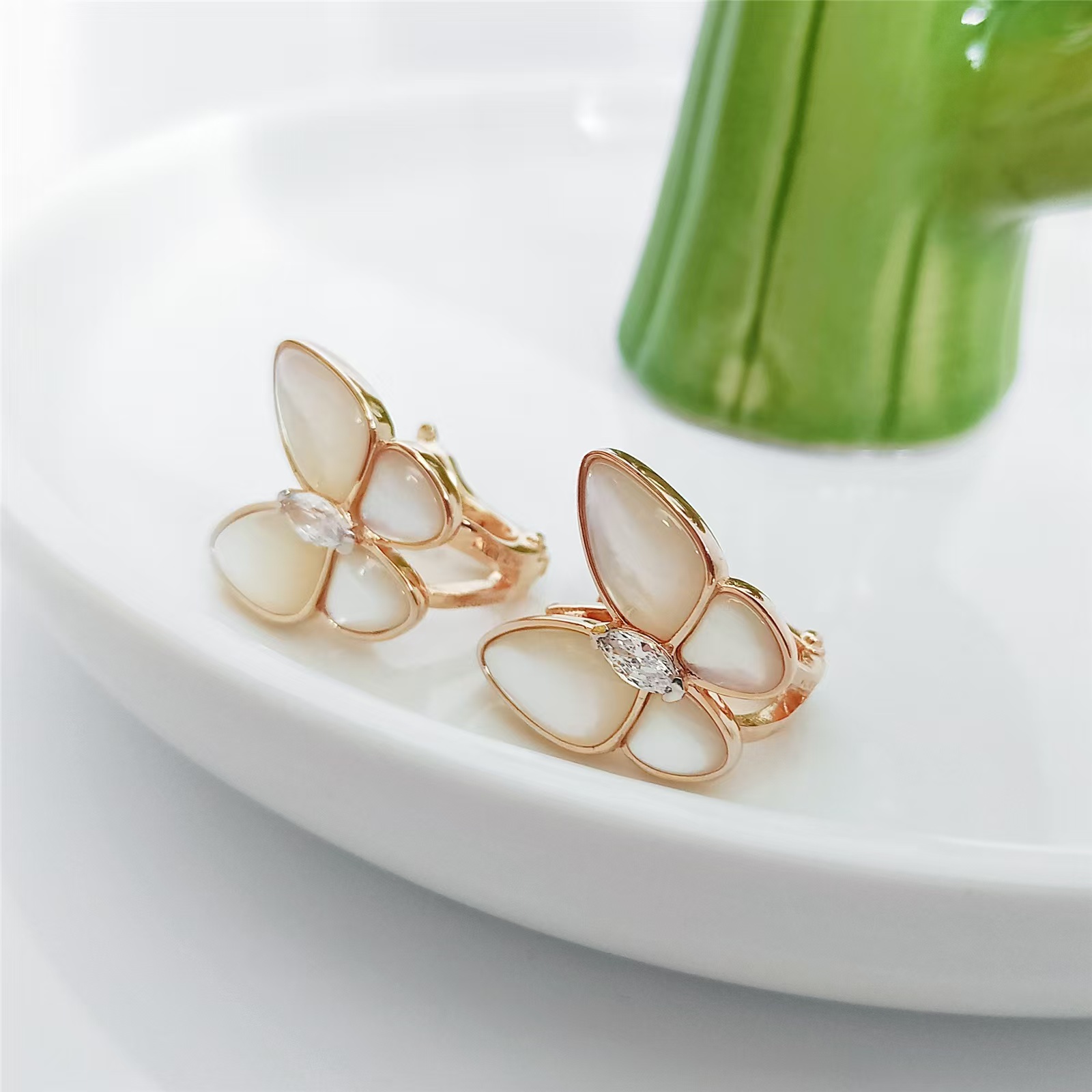 Replica Van Cleef & Arpels Two Butterfly Earrings