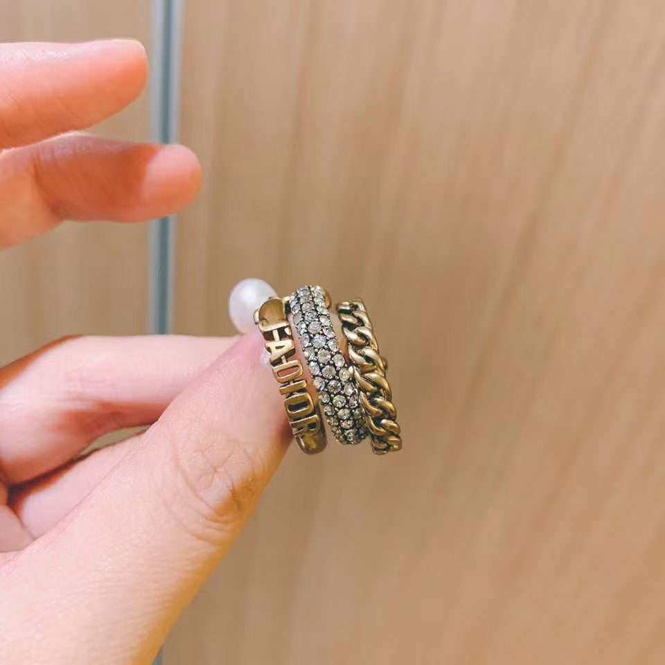 Replica JADIOR 3 Layers Pearl Dangle Ring