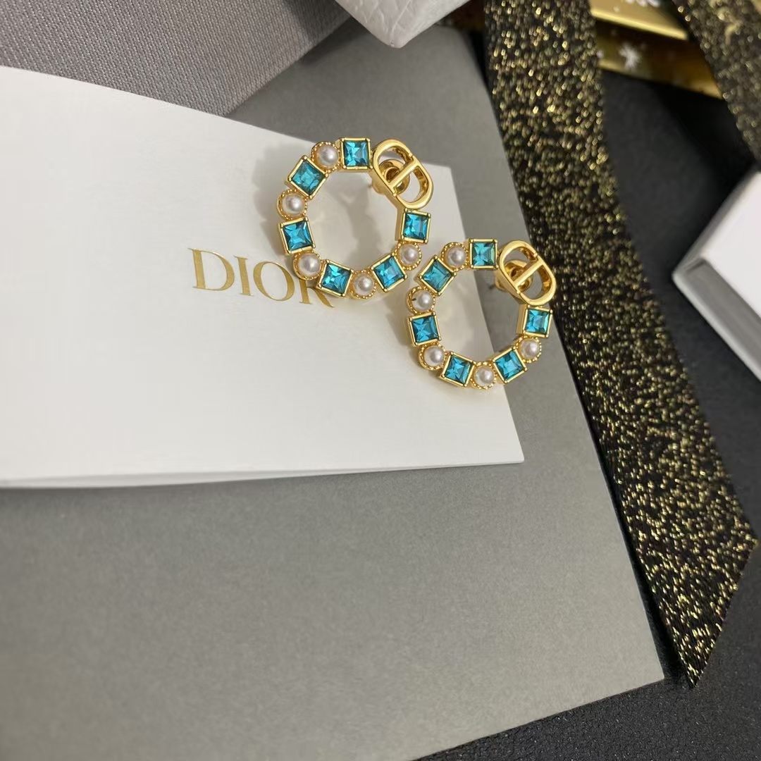 Replica Dior Color Gem Rhinestone Earrings