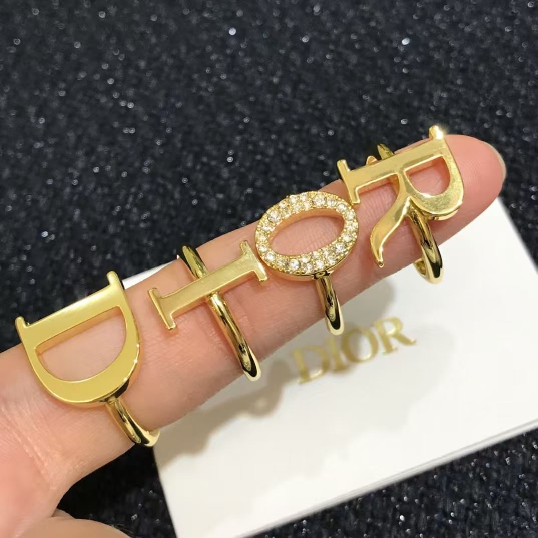 Replica Dior Separate Letters Rings - 4 Pieces